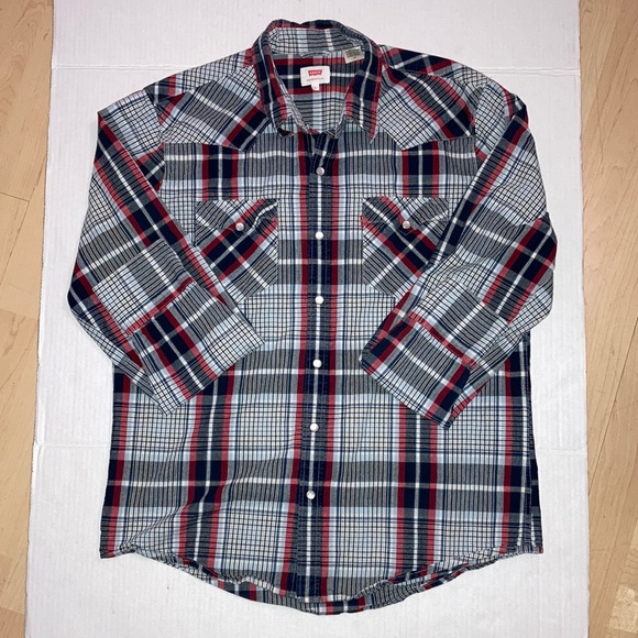 Levi's Other - Levi’s plaid shirt size L snap button 100% cotton